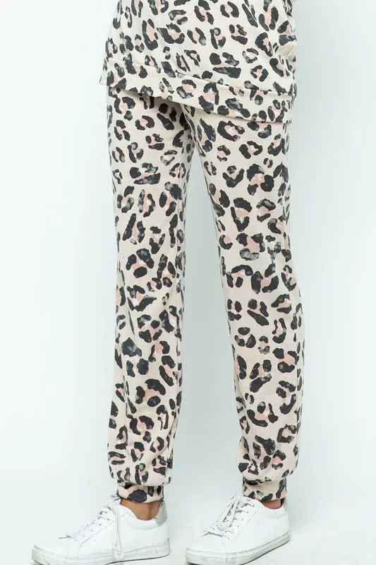 BiBi Leopard Casual Pants with Side Pockets | Lounge Pants Daverri Fashions
