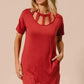 BiBi Front Cutout Mini Tee Dress with Pockets - DAVERRI FASHIONS