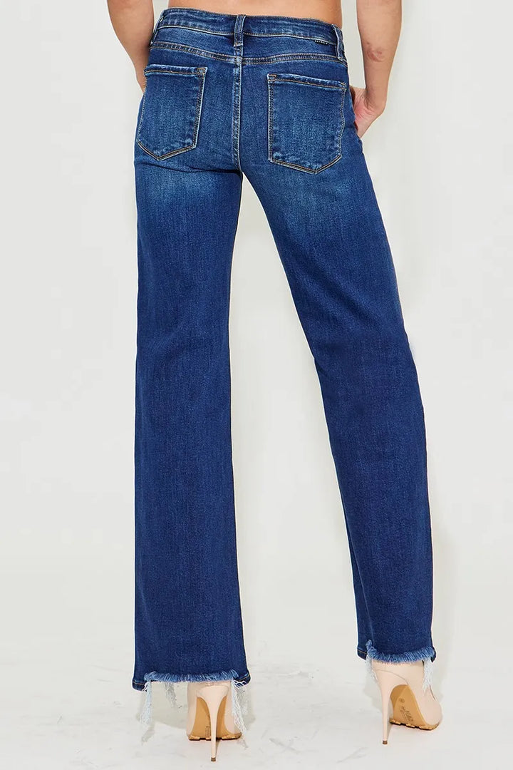 RISEN Full Size Low Rise Wide Leg Jeans Plus Size Jeans