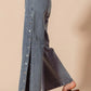 SO ME Mid Rise Drawstring Jeans with Side Snap Button