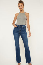 Kancan Cat's Whiskers Raw Hem Flare Jeans | Jeans Daverri Fashions