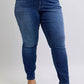 Judy Blue Full Size Washed Thermal Skinny Jeans Plus Size - DAVERRI FASHIONS