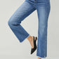 RISEN High Waist Raw Hem Slit Straight Jeans - DAVERRI FASHIONS