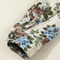 Vintage Floral Print Zip Up Contrast Collared Jacket - DAVERRI FASHIONS