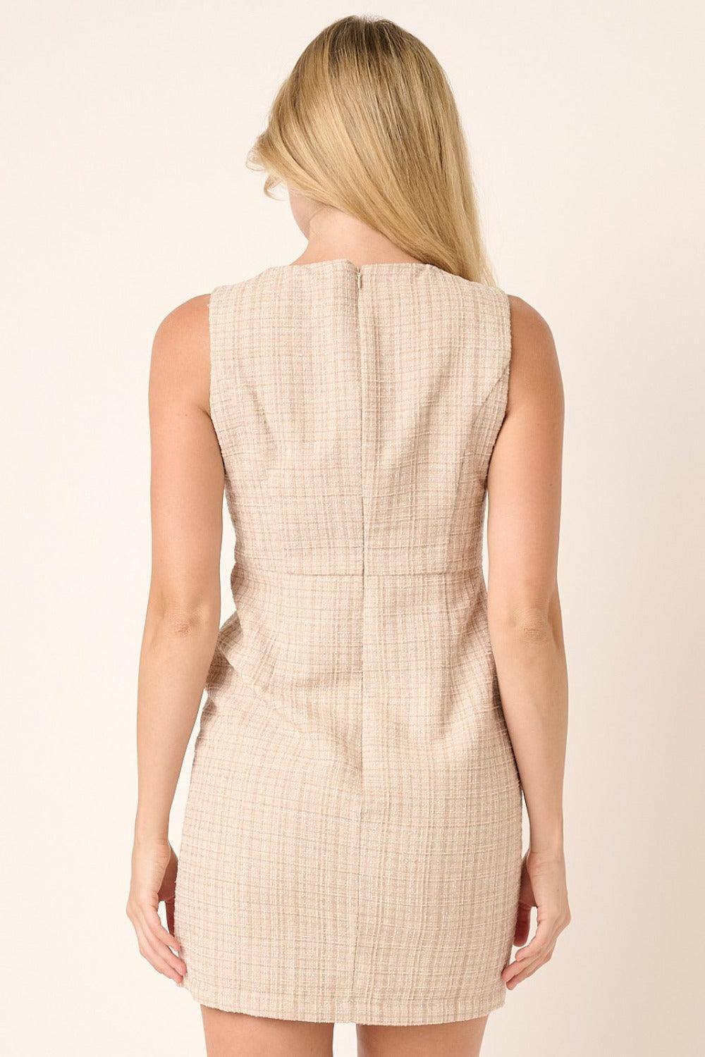 Mittoshop Tweed Sleeveless Mini Dress - DAVERRI FASHIONS