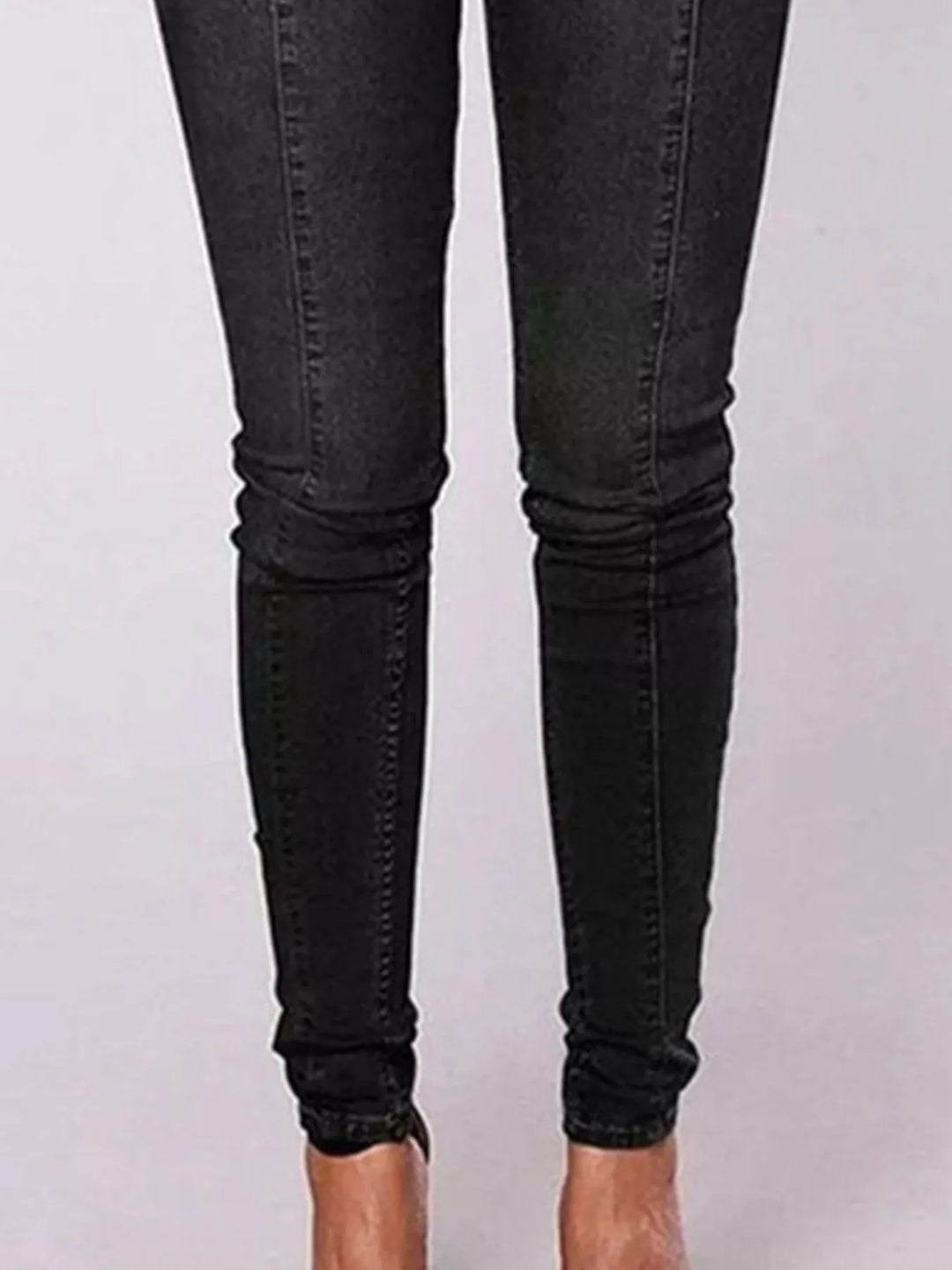 Full Size High-Waisted Double-Breasted Skinny Jeans Plus Size | Jeans Daverri Fashions