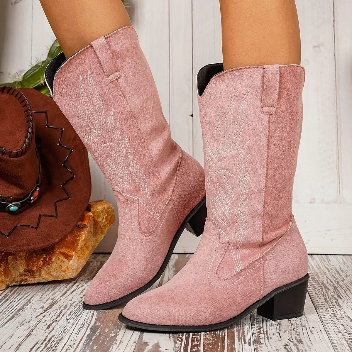 Point Toe Block Heels Boots | Boots Daverri Fashions