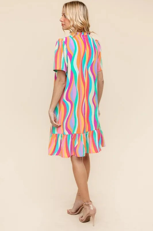 Haptics Tiered Woven Ruffle Hem Dress Knee Length Dresses