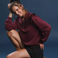 Umgee Luxeknit Ruffle Shoulder Quarter-Zip Sweatshirt - DAVERRI FASHIONS