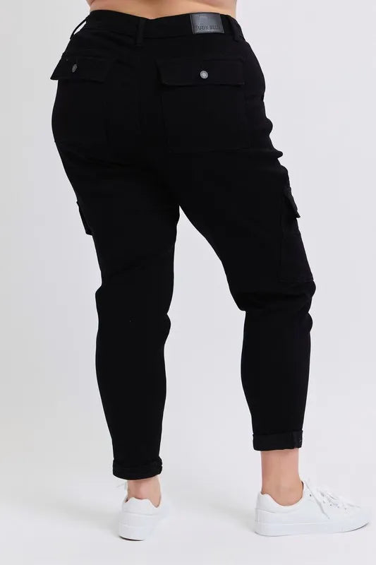 Judy Blue Full Size High Waist Cargo Cuffed Jogger Jeans
