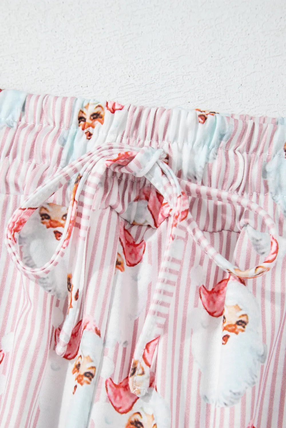Santa Print Long Sleeve Top and Pants Lounge Set | Loungewear Sets Daverri Fashions