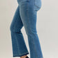 Judy Blue Full Size Mid Rise Slim Bootcut Tummy Control Release Hem Jeans Plus Size - DAVERRI FASHIONS