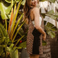 BiBi Leopard Sleeveless Overalls with Pockets Shortalls