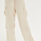 Satin Drawstring Hem Cargo Pants Cargo Pants