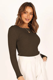 Lettuce Edge Round Neck Long Sleeve Top | Tops Daverri Fashions