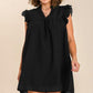 Umgee Full Size Layered Ruffle Sleeve Mini Dress Plus Size Mini Dresses
