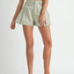 MABLE Pleated High Waist Twill Shorts