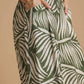 Umgee Palm Leaf Print Wide Leg Culotte Pants Pants