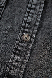 Short Sleeve Flap Pocket Button Up Raw Hem Denim Shirt | Shirts Daverri Fashions