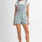 MABLE Square Neck Ruffle Shoulder Denim Overall Romper Shortalls