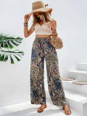 Printed Wide Leg Pants | Pants Daverri Fashions