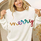 BiBi Merry Tinsel Lettering Drop Shoulder Sweatshirt - DAVERRI FASHIONS