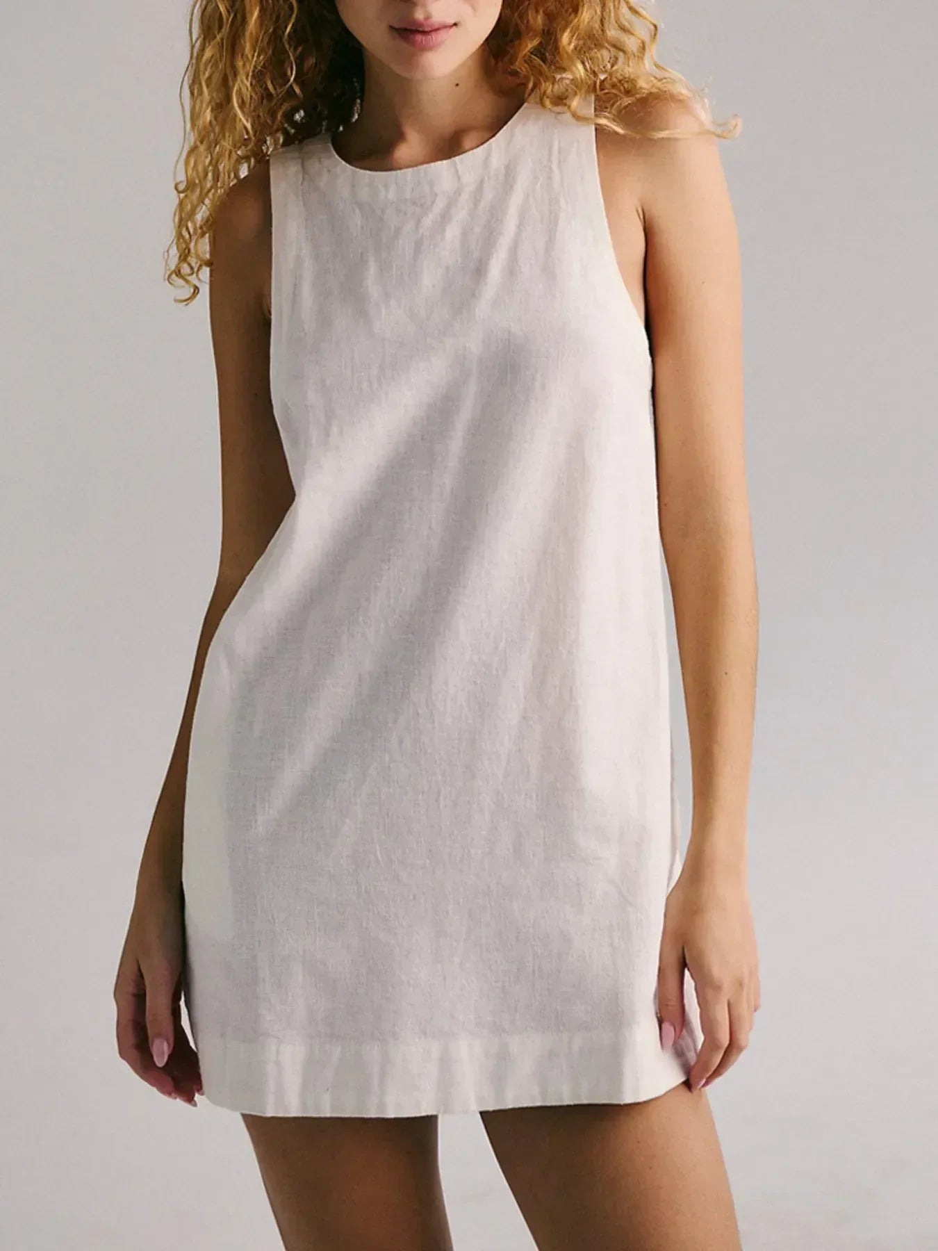 Backless Sleeveless Denim Mini Dress - DAVERRI FASHIONS