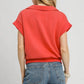 Umgee Luxe Knit Collared Short Sleeve Polo Sweatshirt