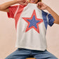 BiBi Fourth of July t-shirt with glittery red blue star applique