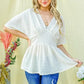 And The Why Textured and Soft V Neck Casual Top - DAVERRI FASHIONS