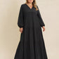 Plus Size Bohemian Tiered Maxi Dress with Balloon Sleeves - DAVERRI FASHIONS