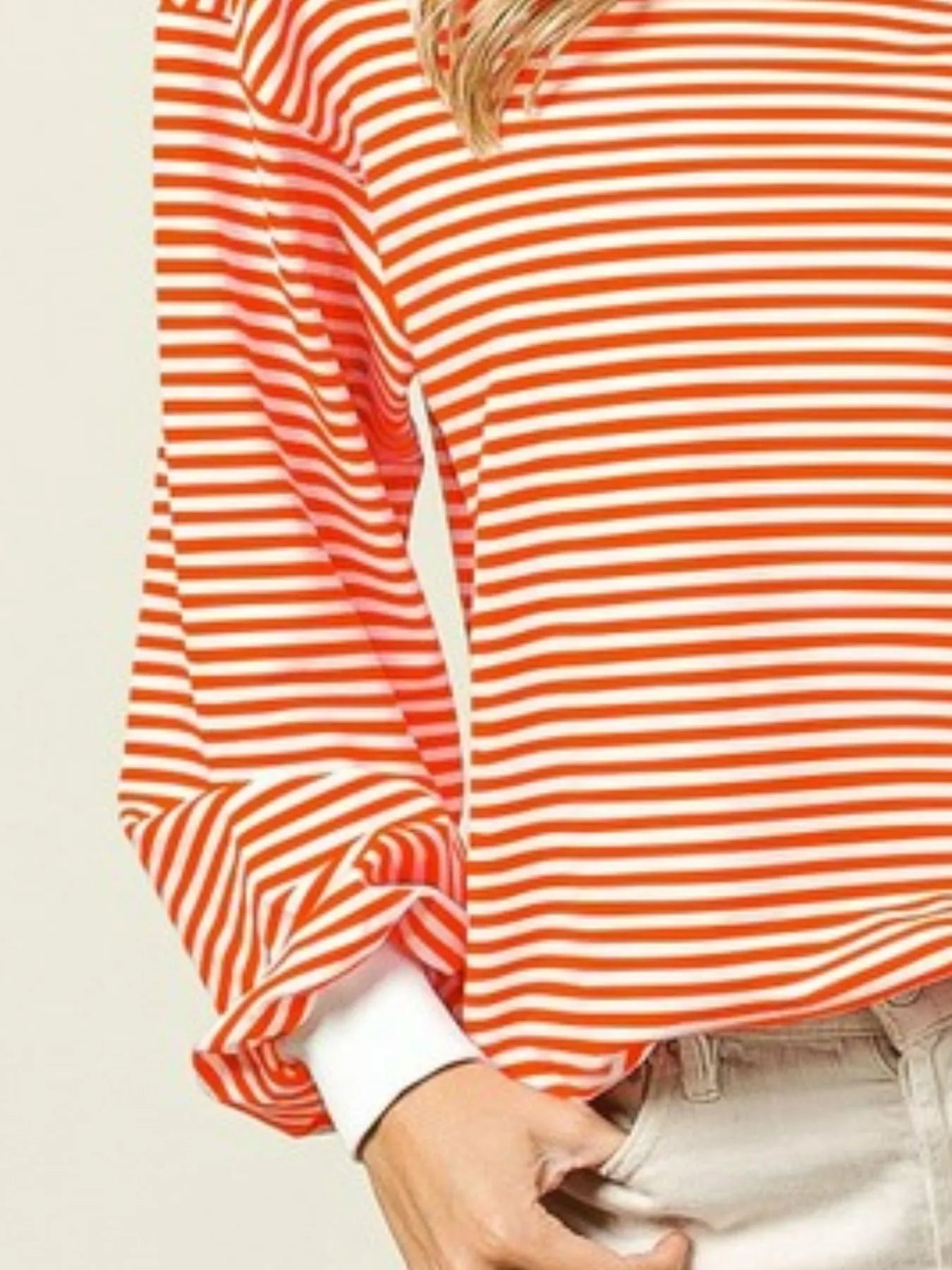 BiBi French Terry Stripe Long Sleeve Sweatshirt Sweatshirts