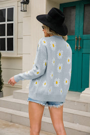 Angel Wings Daisy Pattern Button Front Cardigan | Cardigans Daverri Fashions