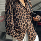 Leopard Print Button-Down Shirt - DAVERRI FASHIONS