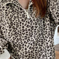 Leopard Print Quarter-Zip Sweatshirt - DAVERRI FASHIONS
