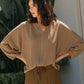 Annie Wear Notched Batwing Sleeve Blouse - DAVERRI FASHIONS