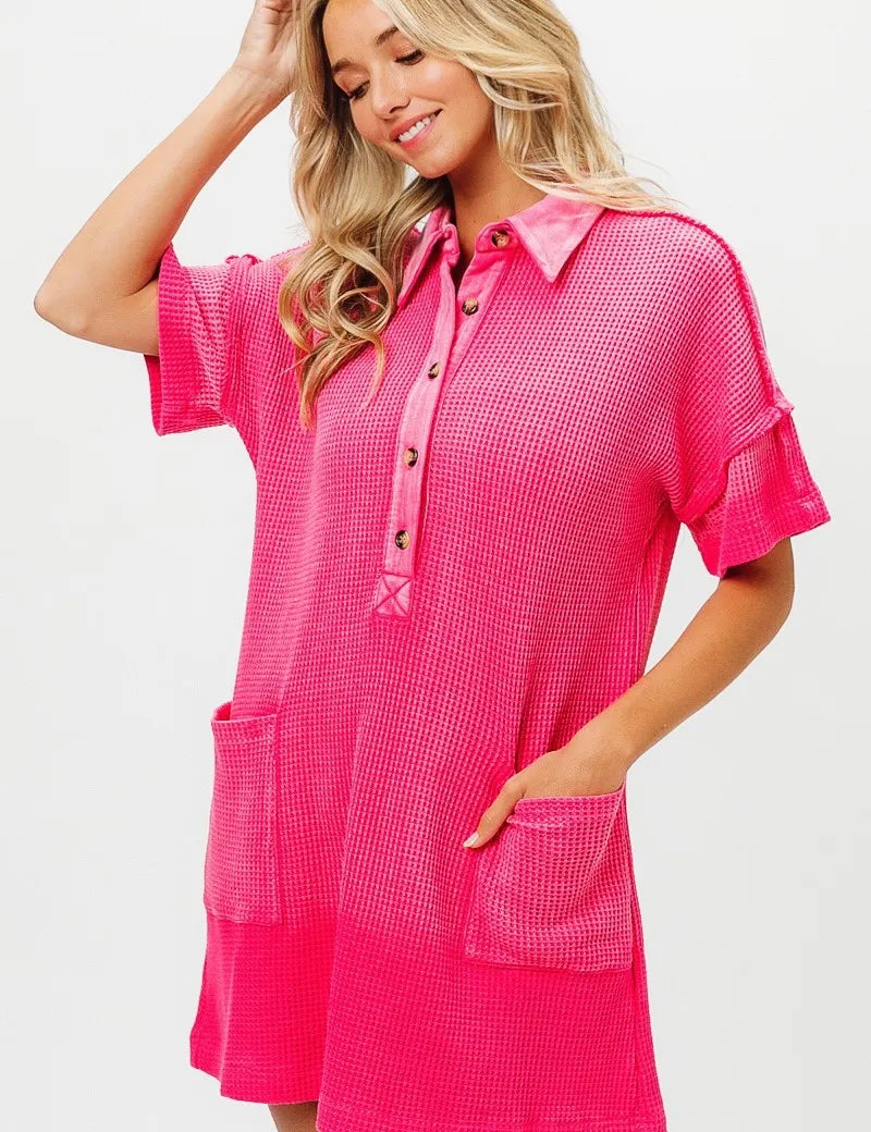 BiBi Dip Dye Mineral Washed Knit Dress | Daverri Fashions
