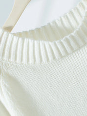 Ribbed Knit Boat Neck Sweater | Sweaters Daverri Fashions