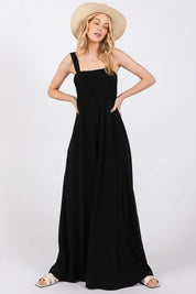 SAGE+FIG Smocked Flowy Wide Leg Jumpsuit | Daverri Fashions