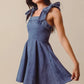 SO ME Fit and Flare Washed Gameday Dress