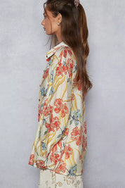 POL Floral Print Button Down Long Sleeve Shirt | Daverri Fashions