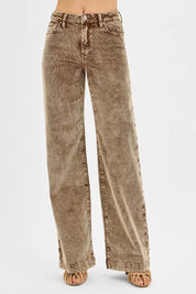 MOCHA RISEN High Rise Wide Leg Corduroy Jeans | Jeans Daverri Fashions