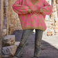 Leopard Oversized V-Neck Sweater - DAVERRI FASHIONS