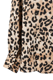 Satin Leopard Print Blouse Blouses