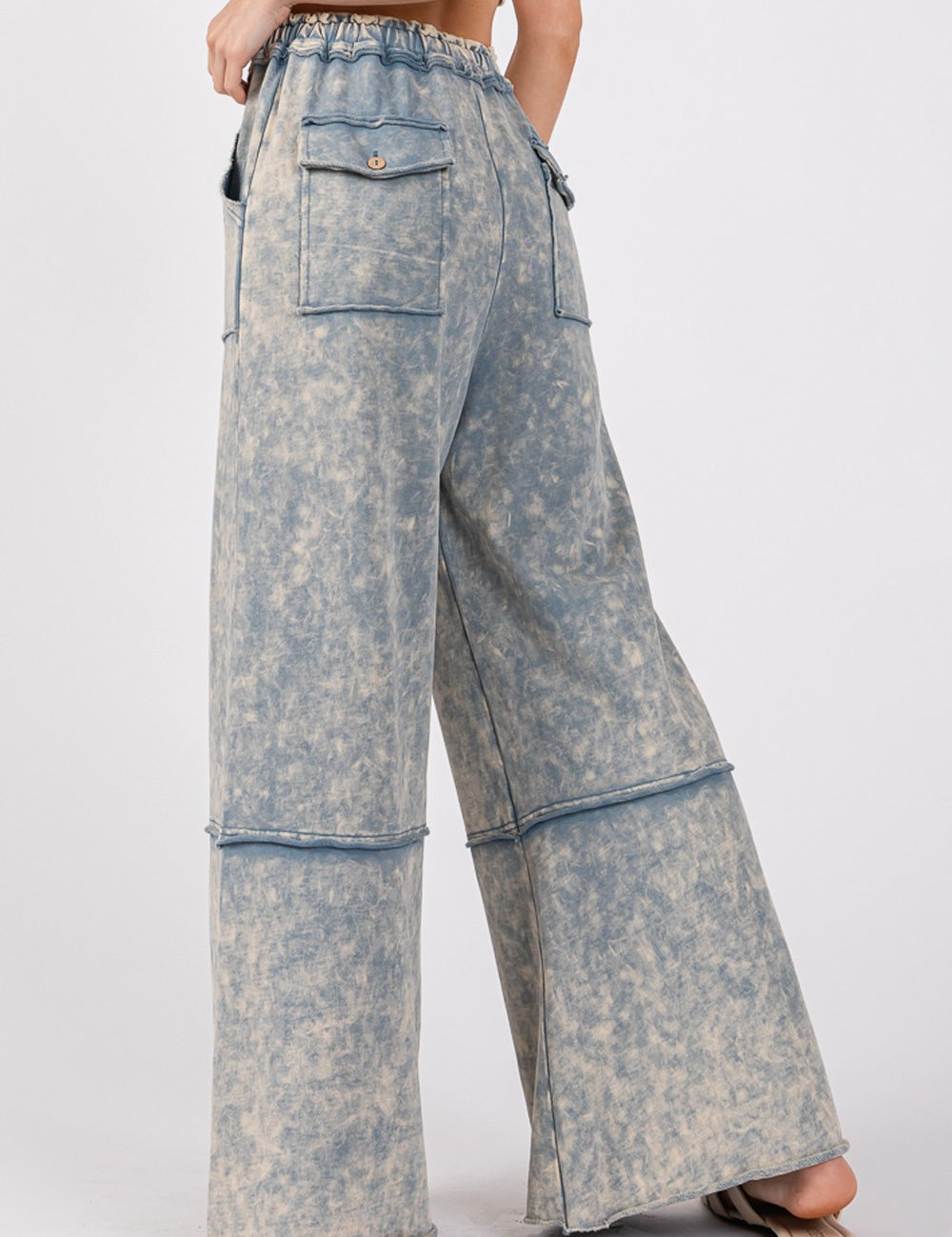 SAGE + FIG Mineral Washed Terry Wide Leg Pants