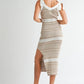MABLE Striped Rib Knit Midi Dress Midi Dresses