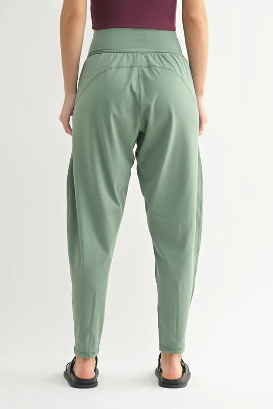 MONO B Flowbarrel High Waist Active Pants | Daverri Fashions