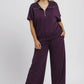 Umgee Full Size Half-Zip Short Sleeve Top Plus Size Tops