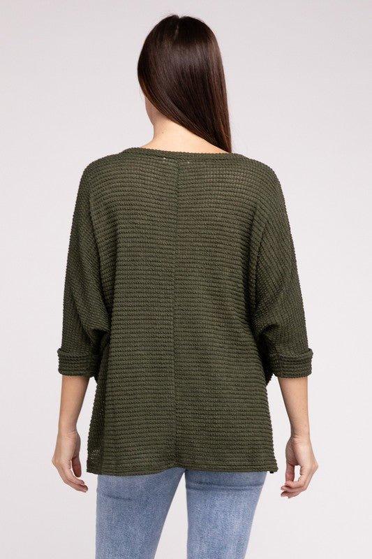 Zenana 3/4 Sleeve Hi-Low Top Shirts & Tops