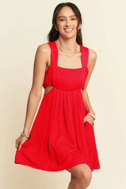 Orange Davi & Dani Washed Satin Cutout Skirt Bandeau Mini Dress | Mini Dresses Daverri Fashions